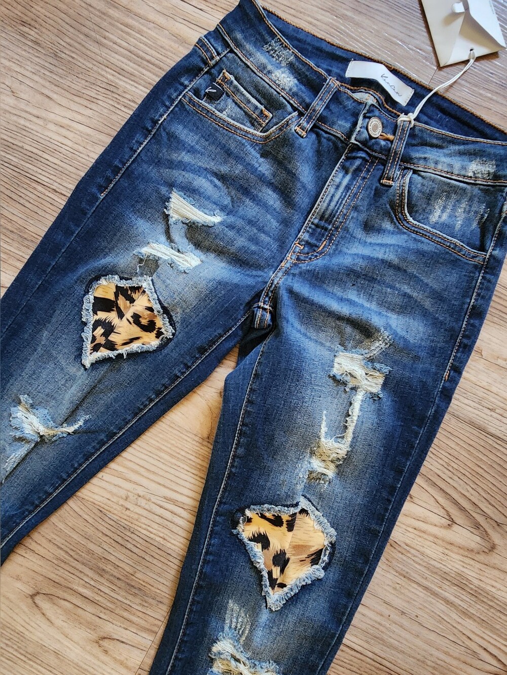 Kancan Cheetah Print  Mid Rise Super Skinny Jeans NWT